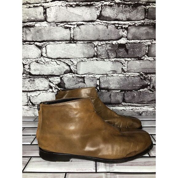 AGL Brown Leather Casual Back Zip Booties Ankle Boots Shoes Women Sz 36EU/6M US - Picture 5 of 16